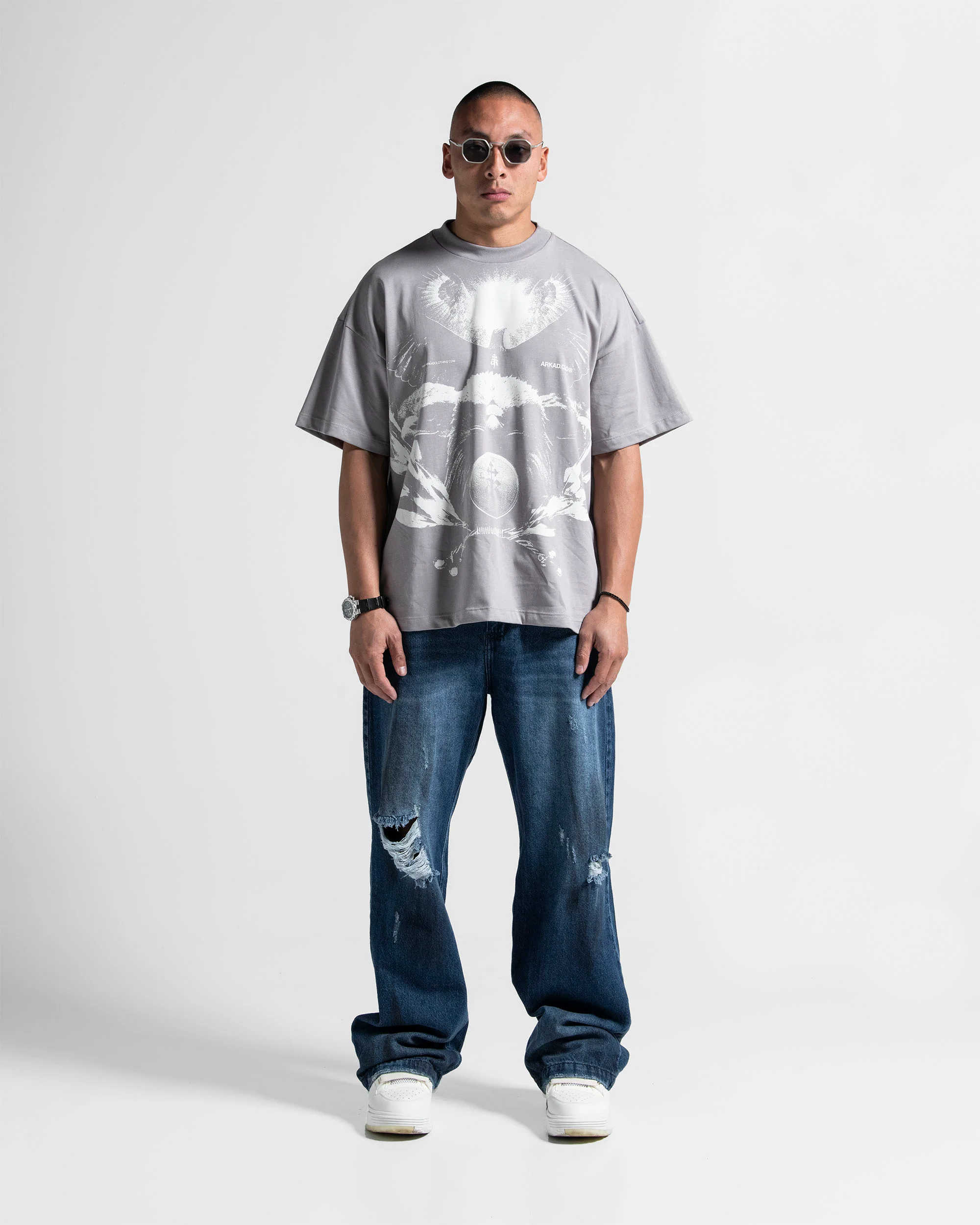 Tshirt Oversize Gris Paper Trail - Image 6