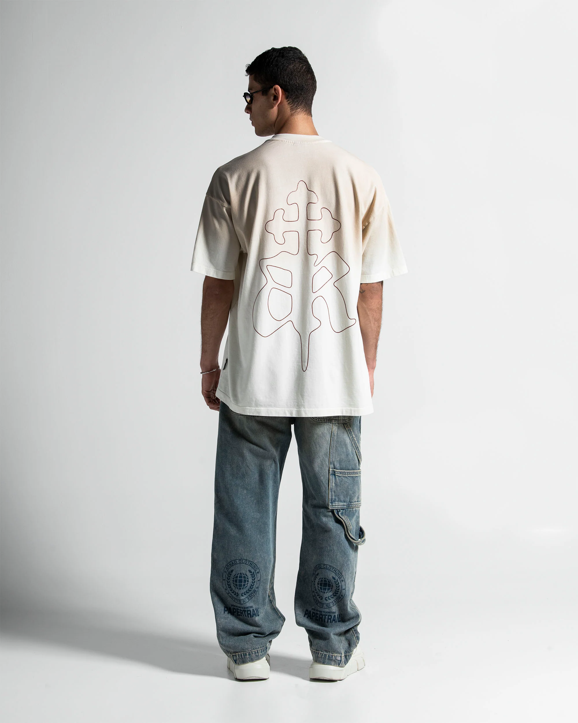 Washed Tshirt Oversize Beige Logo Rojo - Image 5